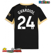 Camisa de Futebol Manchester City Josko Gvardiol #24 Equipamento Secundário Mulheres 2026-27 Manga Curta